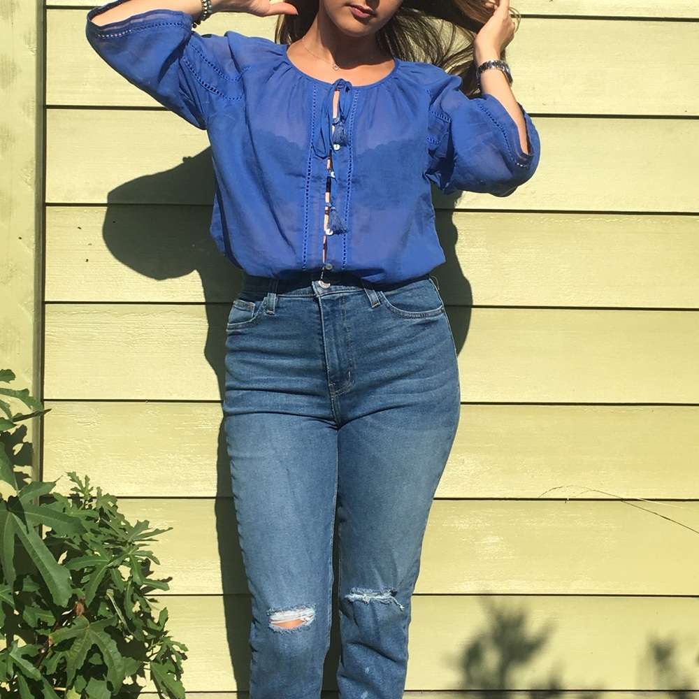 Sheer raglan sleeve top